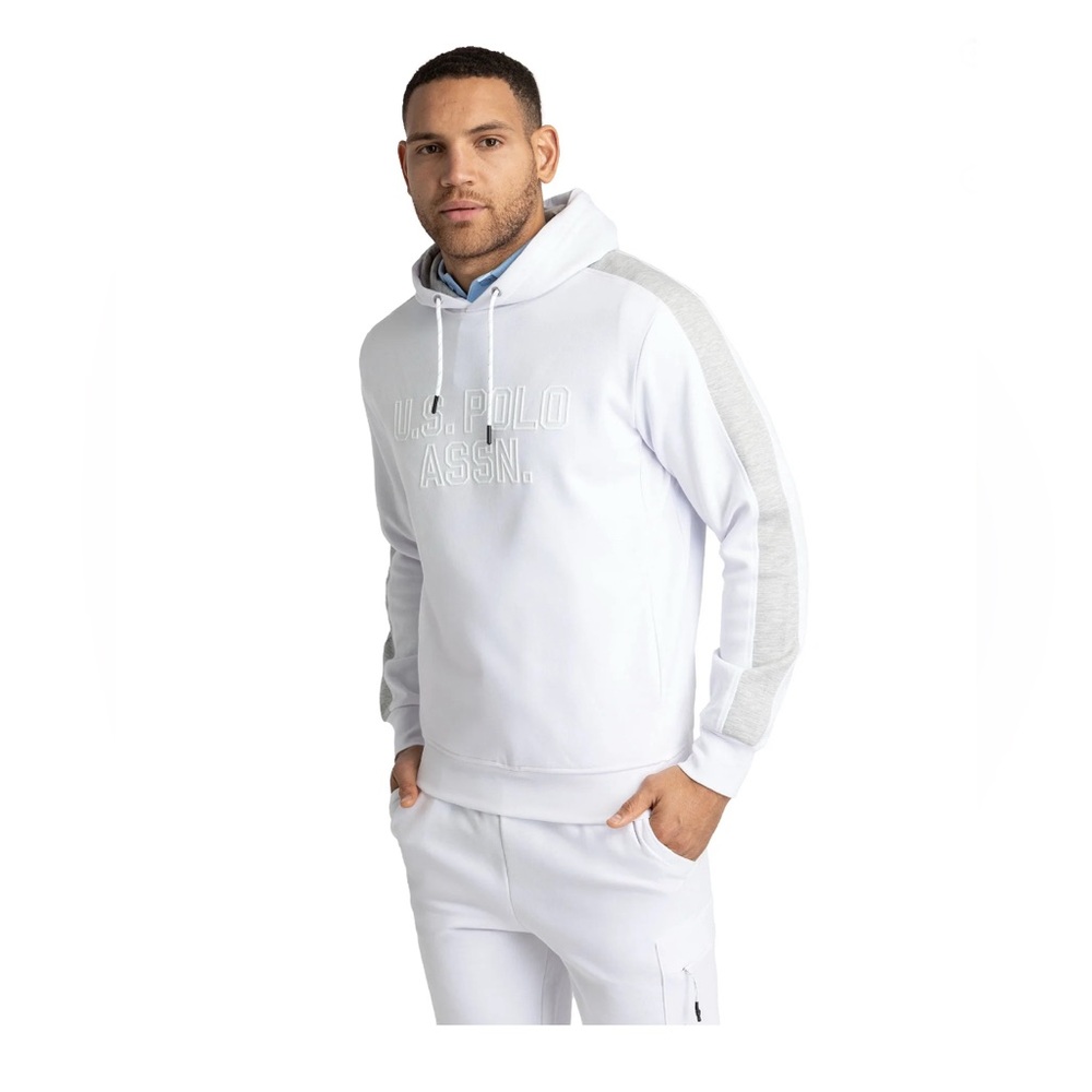 U.S. Polo Assn. Men’s🧑🏻‍🦱White and Gray Sweatshirt Classic Design Sz L